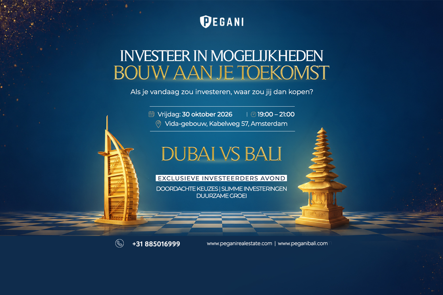 Informatieavond Dubai vs Bali te Amsterdam - 30 Oktober